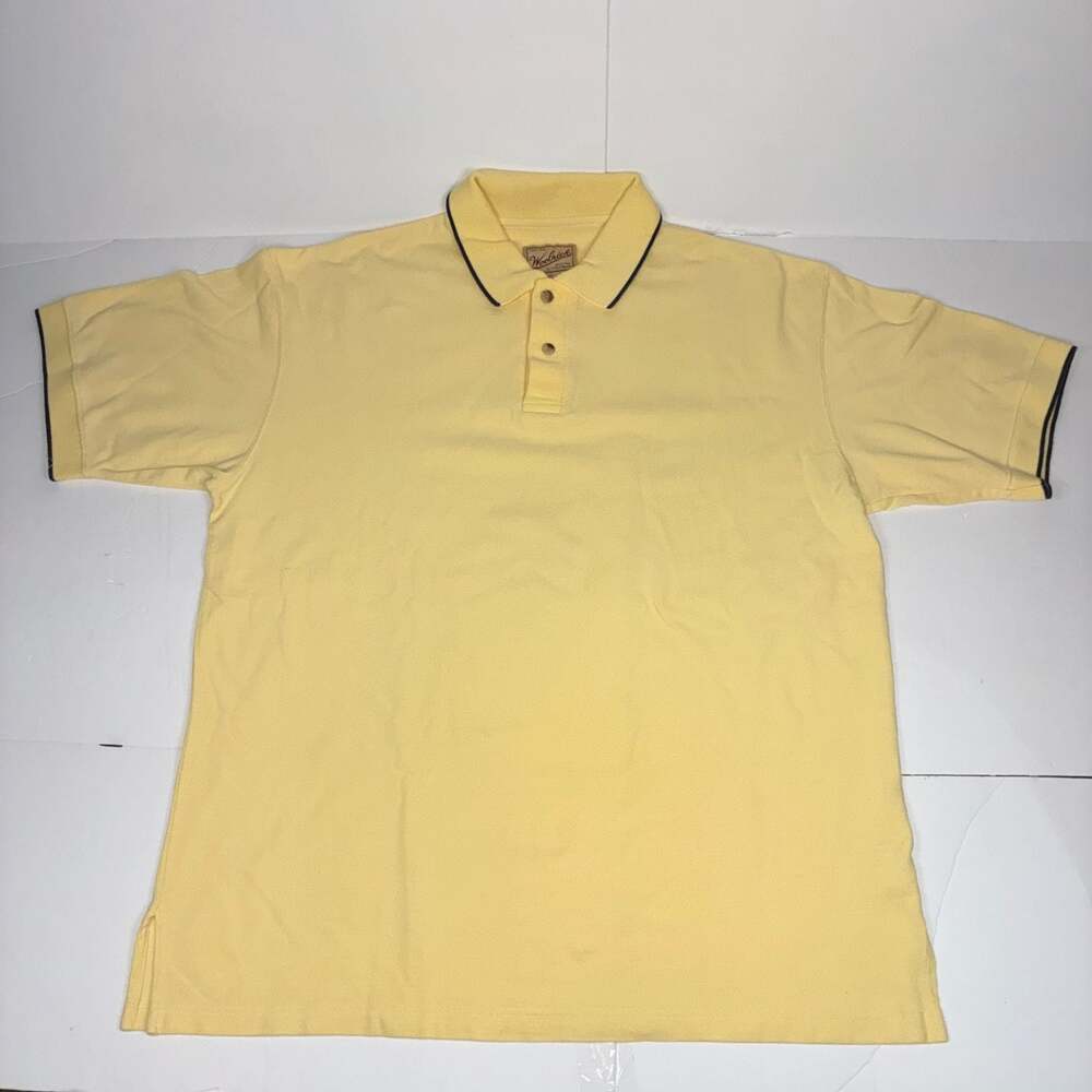 Woolrich Original Men's Yellow Short Sleeve Cotton Pique Polo Shirt L